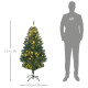 5&#039; Artificial Prelit Christmas Trees Holiday Décor with Warm White LED Lights, Decoration, Banner, Tag, Ball