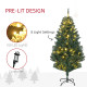 5&#039; Artificial Prelit Christmas Trees Holiday Décor with Warm White LED Lights, Decoration, Banner, Tag, Ball