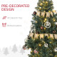 5&#039; Artificial Prelit Christmas Trees Holiday Décor with Warm White LED Lights, Decoration, Banner, Tag, Ball