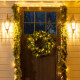 55CM Pre-lit Christmas Wreath with 50 Warm White LED Ideal Xmas Artificial Door Decoration