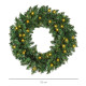 55CM Pre-lit Christmas Wreath with 50 Warm White LED Ideal Xmas Artificial Door Decoration