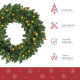 55CM Pre-lit Christmas Wreath with 50 Warm White LED Ideal Xmas Artificial Door Decoration