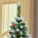 5FT Artificial Christmas Tree Xmas Pencil Tree with Red Berries and Pinecones Holiday Home Indoor Decoration with Foldable Feet,