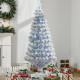 5FT Artificial Fibre Optic Christmas Tree Seasonal Decoration w/ LED Lights Pre-Lit Easy Store White Blue