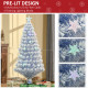 5FT Artificial Fibre Optic Christmas Tree Seasonal Decoration w/ LED Lights Pre-Lit Easy Store White Blue