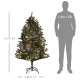 5ft Artificial Prelit Christmas Tree with Warm White LED Lights and 486 Tips, Metal Stand, Xmas Tree with Purple Ornaments for H