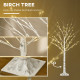 5ft Artificial White Birch Tree Light with Warm White Pre-Lit LED Light for Indoor and Covered Outdoor Use