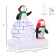 5ft Christmas Inflatable Two Penguins Wearing a Scarf with Ice House Blow Up Decor Home Indoors with Built-in LED Lights Outdoor