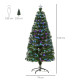 5FT Multicoloured Artificial Christmas Tree w/ Fibre Optic Lights Pre-Lit Modes Metal Stand Star Holder Home Seasonal Decoration