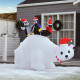 5ft Outdoor Christmas Inflatable with LED Light, Lighted Blow up Polar Bear with Three Penguins, Giant Yard Party Decoration for