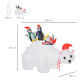 5ft Outdoor Christmas Inflatable with LED Light, Lighted Blow up Polar Bear with Three Penguins, Giant Yard Party Decoration for