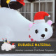 5ft Outdoor Christmas Inflatable with LED Light, Lighted Blow up Polar Bear with Three Penguins, Giant Yard Party Decoration for