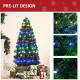 5FT Pre-Lit Artificial Christmas Tree w/ Lights Star Topper Metal Base Home Seasonal Decoration