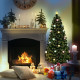 5FT Prelit Artificial Christmas Tree with Fibre Optics, Baubles Decoration, Golden Pot for Holiday, Home - Green