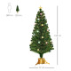 5FT Prelit Artificial Christmas Tree with Fibre Optics, Baubles Decoration, Golden Pot for Holiday, Home - Green