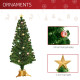 5FT Prelit Artificial Christmas Tree with Fibre Optics, Baubles Decoration, Golden Pot for Holiday, Home - Green