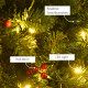 5FT Prelit Artificial Pencil Christmas Tree with Warm White LED Light, Red Berry, Holiday Home Xmas Decoration, Green