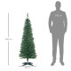 5ft Unlit Artificial Christmas Tree, Pencil Slim Xmas Tree with Solid Stand and Realistic Branches, Green