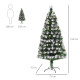 5ft White Light Artificial Christmas Tree w/ 180 LEDs Star Topper Tri-Base Full Bodied Seasonal Decoration Pre-Lit Home