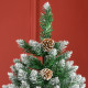 6 Ft Snow Artificial Christmas Tree with Realistic Branches, Pine Cone, for Indoor Decoration, Green White