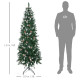 6 Ft Snow Artificial Christmas Tree with Realistic Branches, Pine Cone, for Indoor Decoration, Green White