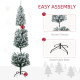 6&#039; Artificial Prelit Christmas Trees Holiday Décor with Colourful LED Lights, Flocked Tips, Berry, Pine Cone