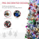 6&#039; Artificial Prelit Christmas Trees Holiday Décor with Colourful LED Lights, Flocked Tips, Berry, Pine Cone