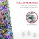 6&#039; Artificial Prelit Christmas Trees Holiday Décor with Colourful LED Lights, Flocked Tips, Berry, Pine Cone