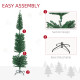 6&#039; Artificial Prelit Christmas Trees Holiday Décor with Colourful LED Lights, Pencil Shape, Steel Base