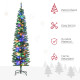 6&#039; Artificial Prelit Christmas Trees Holiday Décor with Colourful LED Lights, Pencil Shape, Steel Base