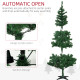 6&#039; Artificial Prelit Christmas Trees Holiday Décor with Warm White LED Lights, Auto Open, Tinsel, Ball, Star