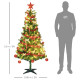 6&#039; Artificial Prelit Christmas Trees Holiday Décor with Warm White LED Lights, Auto Open, Tinsel, Ball, Star