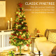 6&#039; Artificial Prelit Christmas Trees Holiday Décor with Warm White LED Lights, Auto Open, Tinsel, Ball, Star