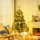 6&#039; Artificial Prelit Christmas Trees Holiday Décor with Warm White LED Lights, Decoration, Banner, Tag, Ball