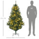 6&#039; Artificial Prelit Christmas Trees Holiday Décor with Warm White LED Lights, Decoration, Banner, Tag, Ball