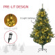 6&#039; Artificial Prelit Christmas Trees Holiday Décor with Warm White LED Lights, Decoration, Banner, Tag, Ball