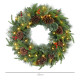 60&quot; Cone and Berry Christmas Wreath, with LED Lights