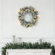 60&quot; Snowy Pine Cone and Berry Christmas Wreath, with LED Lights