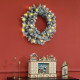 60&quot; Snowy Pine Cone and Berry Christmas Wreath, with LED Lights