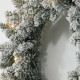 60&quot; Snowy Pine Cone and Berry Christmas Wreath, with LED Lights