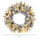 60&quot; Snowy Pine Cone and Berry Christmas Wreath, with LED Lights