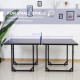 6ft 182cm Mini Table Tennis Table Folding Ping Pong Table with Net Multi-Use Table for Indoor Outdoor Game, Blue