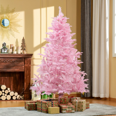 6FT Artificial Christmas Tree Holiday Xmas Holiday Tree Decoration with Automatic Open for Home Party, Pink