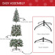 6FT Artificial Christmas Tree Xmas Pencil Tree with Red Berries and Pinecones Holiday Home Indoor Decoration with Foldable Feet,