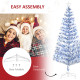 6FT Artificial Fibre Optic Christmas Tree Seasonal Decoration w/ LED Lights Pre-Lit Easy Store White Blue