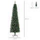 6FT Artificial Snow Dipped Christmas Tree Xmas Pencil Tree Holiday Home Indoor Decoration with Foldable Black Stand, Green