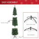 6FT Artificial Snow Dipped Christmas Tree Xmas Pencil Tree Holiday Home Indoor Decoration with Foldable Black Stand, Green