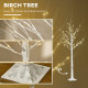 6ft Artificial White Birch Tree Light with Warm White Pre-Lit LED Light for Indoor and Covered Outdoor Use