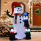 6ft Inflatable Christmas Snowman with Three Penguins LED Xmas Décor Holiday Outdoor Yard Decoration