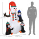 6ft Inflatable Christmas Snowman with Three Penguins LED Xmas Décor Holiday Outdoor Yard Decoration